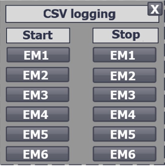 HMI CSV logging menu